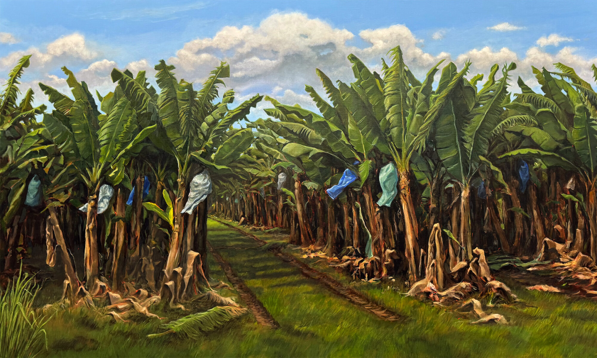 Growin' bananas, acrylic on canvas by Maria Pena