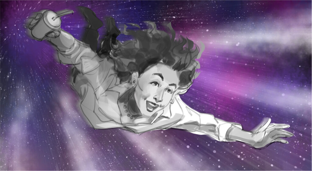 Maria Pena artist, digital black and white illustration. By Maria Pena Artist and Illustrator. Also known as Maria de Los Angeles Pena. storyboarder, storyboarder Australia, Storyboarderau